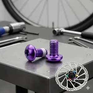 T25 Torx M5x10mm Bicycle Disc Brake Bolts Kit, Anti-Loose Rotor Mounting Screws, Universal Brake System Upgrade Tools, Durable and Corrosion-Resistant Standardized Repair Parts Set