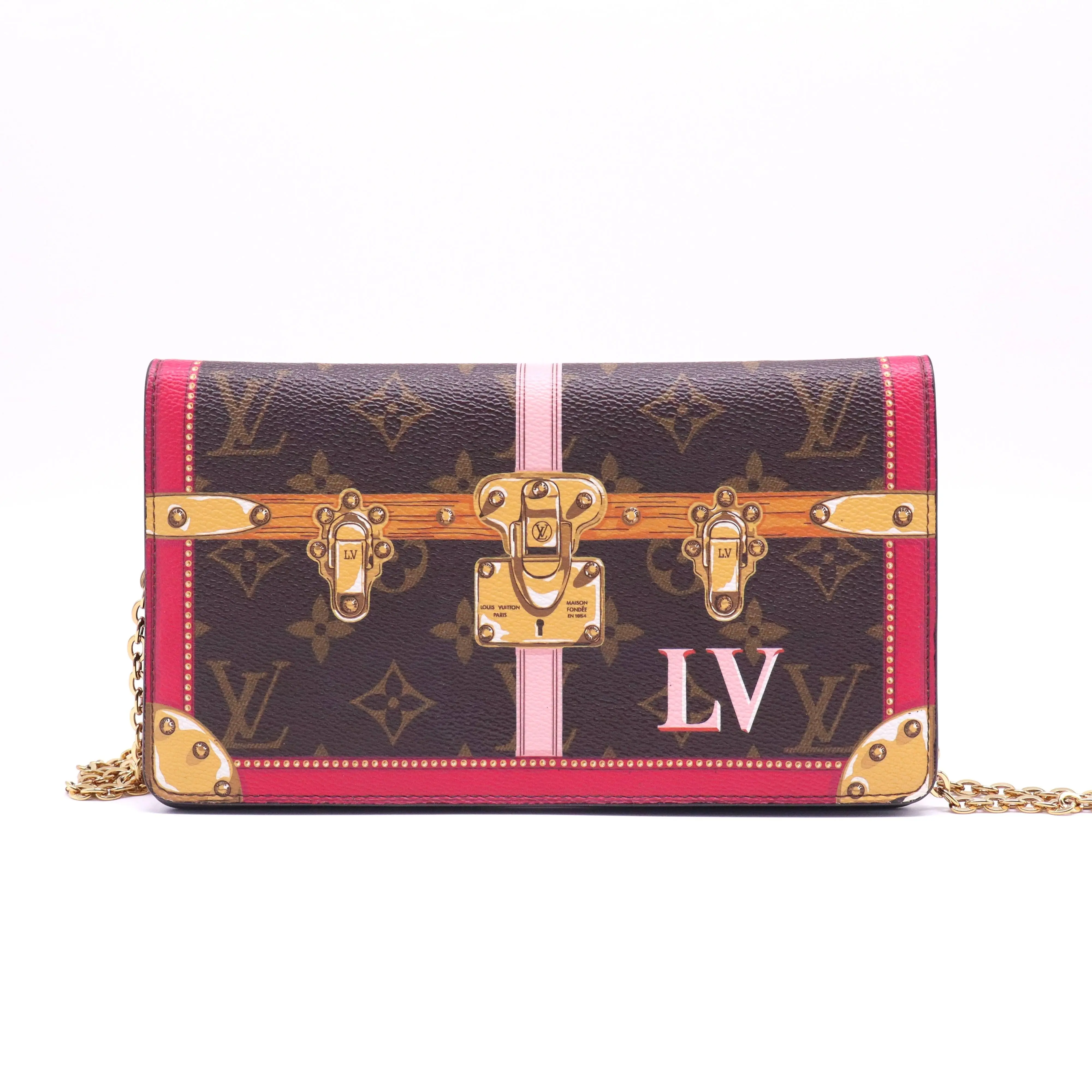 Pre-owned Louis Vuitton Canvas Small Leather Goods Weekend Pochette Limited Edition Summer Trunks Monogram W21334
