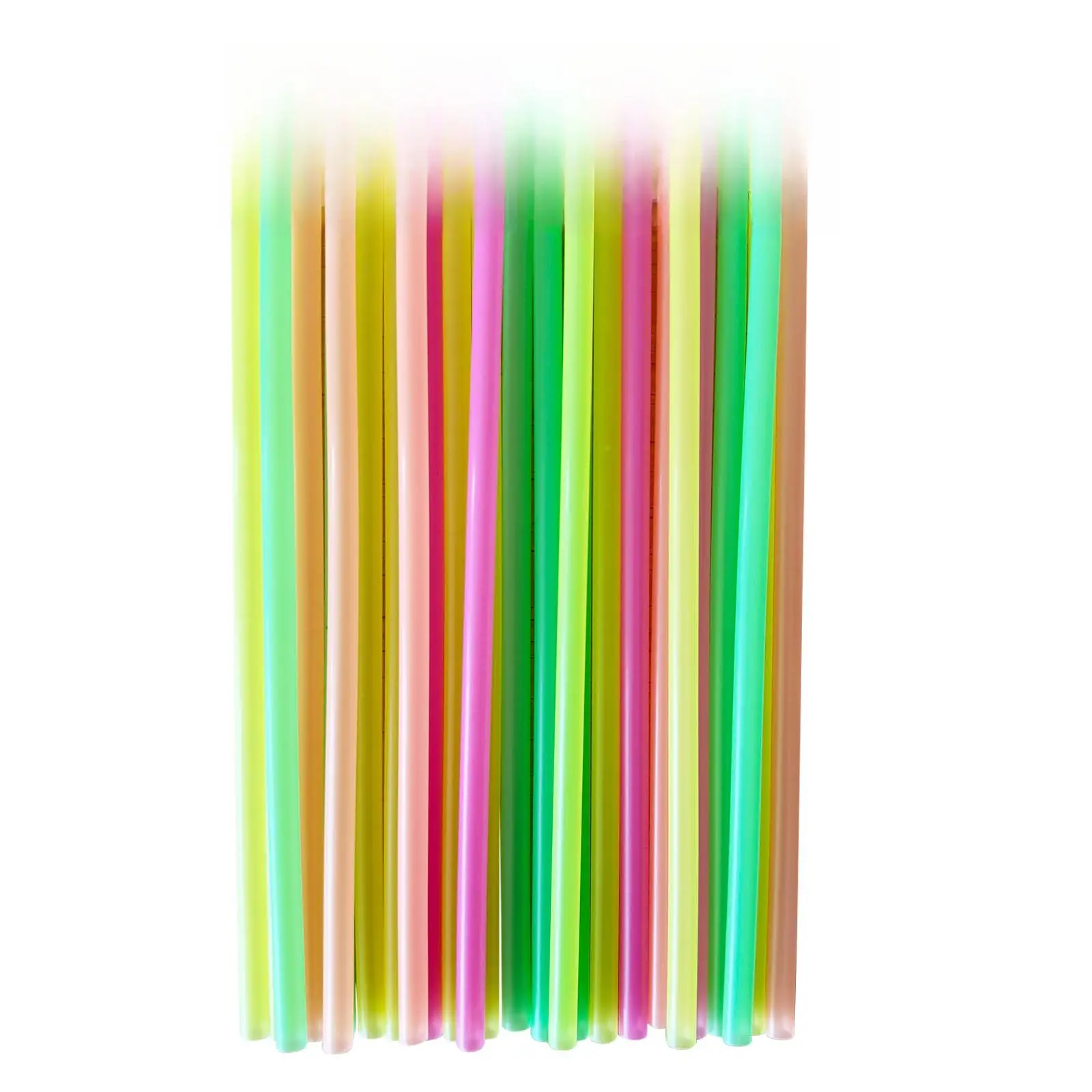 200pcs Multi-color Disposable Spoon Shaped Plastic Straws  Long Milkshake Milk Tea Family Restaurant
