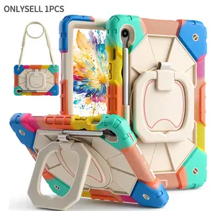 Full-Body Drop Protection Case for Samsung Galaxy Tab S11 & A11 8.7" & A11 Plus 11" 2025, for S10 Lite/S10 FE/A9 Plus/S9 FE/A7 Lite with Screen Protector Rotating Stand Pencil Holder Shoulder Strap Heavy Duty Shockproof Cover Kids Tablet Protective Cover
