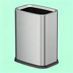 Small Garbage Can with Removable Liner, 2.6 Gallon Stainless Steel Wastebasket, Compact Office Trash Bin, Metal Bathroom Waste Container, Rustproof Design for Home or Workplace Use