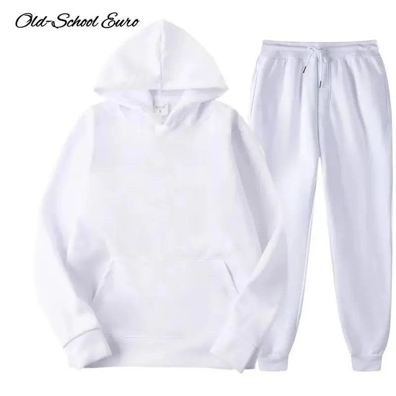 Old-School Euro Sweatpants Set for Autumn Winter Comfortable Pullover Hoody Suit Women's Pink Hooded Sweatshirt Old-School Euro Sweatpants Set for Autumn Winter Comfortable Pullover Hoody Suit Women's Pink Hooded Sweatshirt
