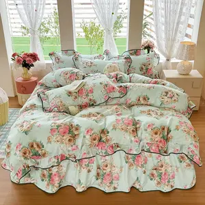 3-Piece Floral Decorative Bedding Set, Includes 1 Duvet Cover & 2 Pillowcases, High weight Brushed Soft Fabric, Perfect for All Seasons