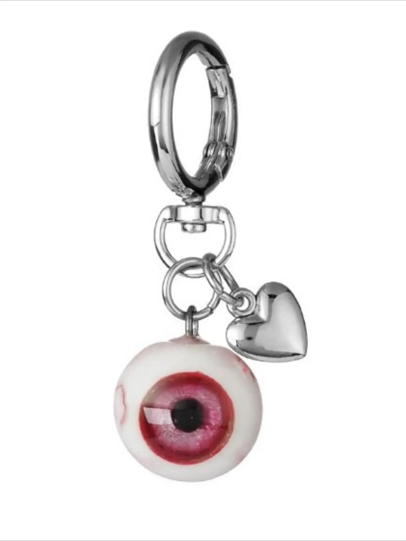 European Gothic-style Demon Eye Resin Heart-shaped Halloween Eye Heart Design Creepy Keychain Accessories Pendant Jewelry