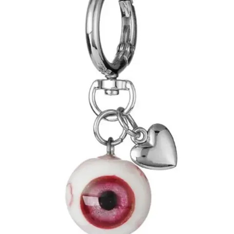 European Gothic-style Demon Eye Resin Heart-shaped Halloween Eye Heart Design Creepy Keychain Accessories Pendant Jewelry