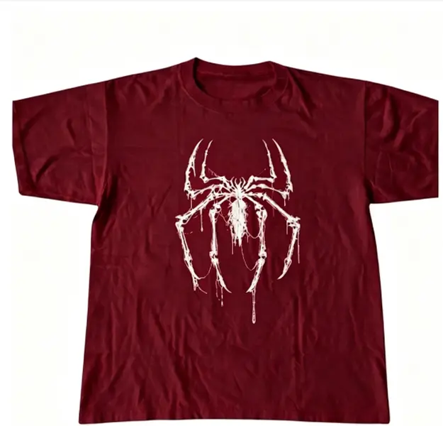 Gildan Men's and Women's T-Shirt, Vintage Spider Skeleton Graphic Tee, Animal T-Shirt, Unisex Gift Shirt, Gothic Grunge Y2K Emo Scene Amity Affliction Style Clothes Menswear Womenswear Streetwear