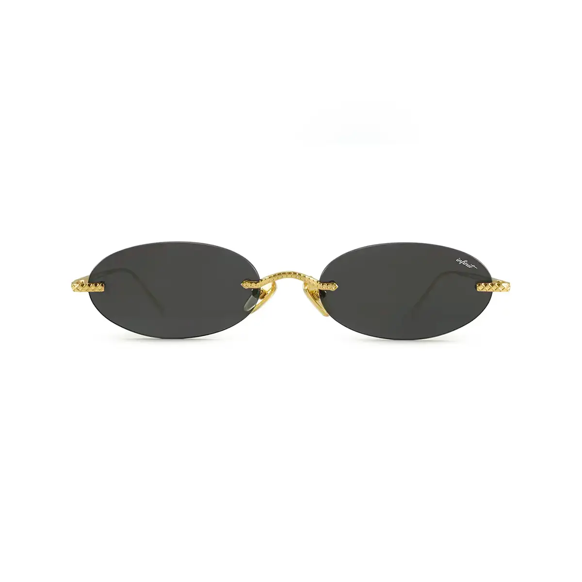 Infinit Quo Gold Grey Lens Round Sunglasses, Gold + Gray