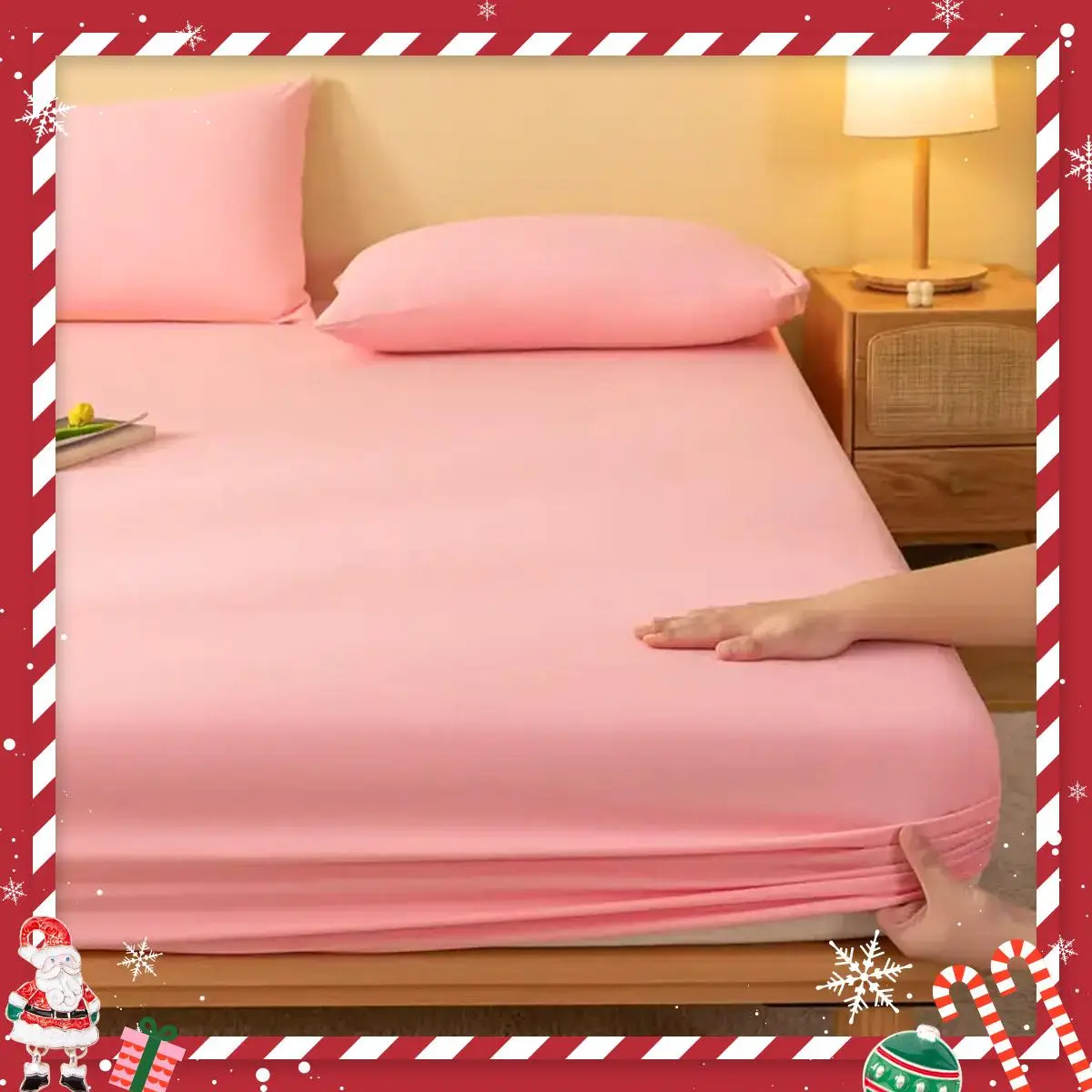 Fitted Sheet without Filler, 1 Count Solid Color Soft Fitted Bottom Sheet, Decorative Bedspreads for Home, Bedding Supplies, Summer Gifts Bedroom Acce