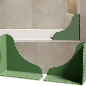 2-Pack All-Silicone Shower Water Deflector & Bathtub Corner Splash Guard (with Strong Suction Cups) — Reusable, Adhesive-Free, Ensures a Watertight Seal, Easy to Remove, and Features a One-Piece Molded Design.