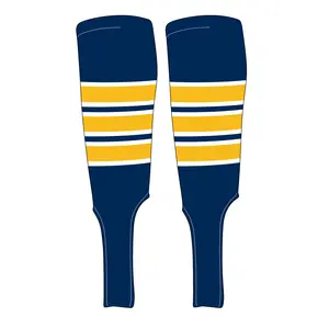 MK Socks Traditional Baseball Stirrups Pattern C-7 Navy, White, Gold