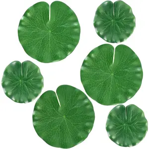 6Pcs Floating Lily Pads Realistic Artificial Floating Foam Lotus Leaves Pond Decor for Pond Pool Koi Fish Patio Aquarium