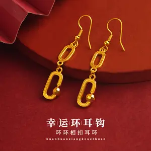 Fortune Ring Ear Hooks Fashionable and Elegant Interlocking Earrings Jewelry Manufacturer Wholesale Supply new jojo bows rich staccs jewelry g shock valentines gifts for gf free shipping only gifts for women men's valentine's gifts