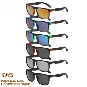 PALESHY 6pcs Polarized Lens Lightweight Frame Fashionable Glasses for Couples Retro Trendy PC Lenses Essential for Driving Cycling Travel adventure  eyewear