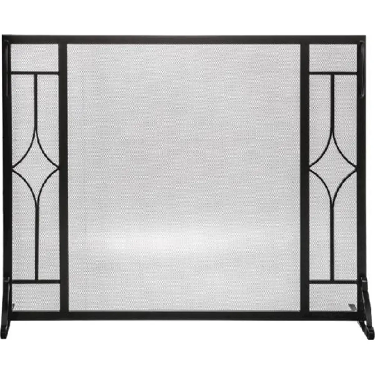 Dagan S170 Geometric Diamond Design Fireplace Screen - 31 in Black Indoor Steel Frame Spark Guard, 39.5 x 31 Private Screen Room Divider