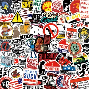 150 PCS Funny Meme Warning Stickers Pack, Fake Name Tag Decals Bulk for Skateboard Luggage Hard Hat Toolbox, Waterproof Joke Stickers