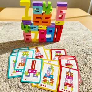 Numbers 1 to 10 Puzzle,Colorful Wooden Math Building Blocks, Educational Stacking Toys, Interactive Learning Gifts