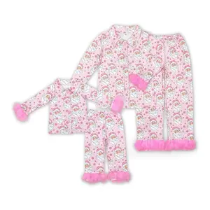 Christmas Gift Alert! Matching Pink Santa Pajama Set for Mom & Baby – Stylish Festive Loungewear for Cute Family Vibes
