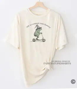 Off to Commit Tom Foolery Comfort Colors Frog T-shirt: Funny Weirdcore Sarcastic Tee