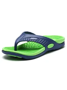 Men's Thick-Soled Height-Enhancing Chinese-Style Slides with Comfortable Massage Sole Patchwork Design Suitable for Outdoor and Casual Wear Size 40-47, Summer Breathable Non-Slip Footwear