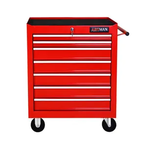 ARCH 7 DRAWERS MULTIFUNCTIONAL TOOL CART WITH WHEELS-RED    RR