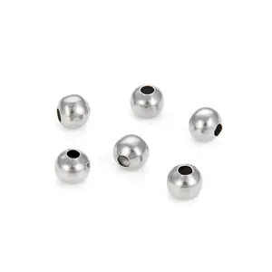500pcs 304 Stainless Steel 4mm Seamless Smooth Spacer Beads – Small Size