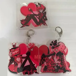 Hazbin Hotel Couple's Best Friend Characters Alastor Acrylic Keychains Cute Cartoon Anime Bag Backpack Pendant Gift Ornaments