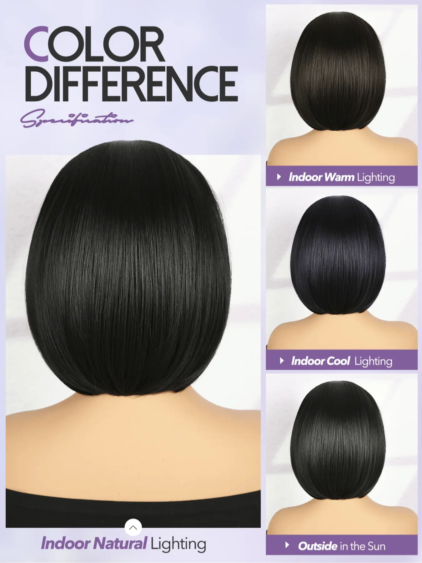 Bob Headband Wigs Short Straight Hair, 10 Inch Black Wear  display picture 1