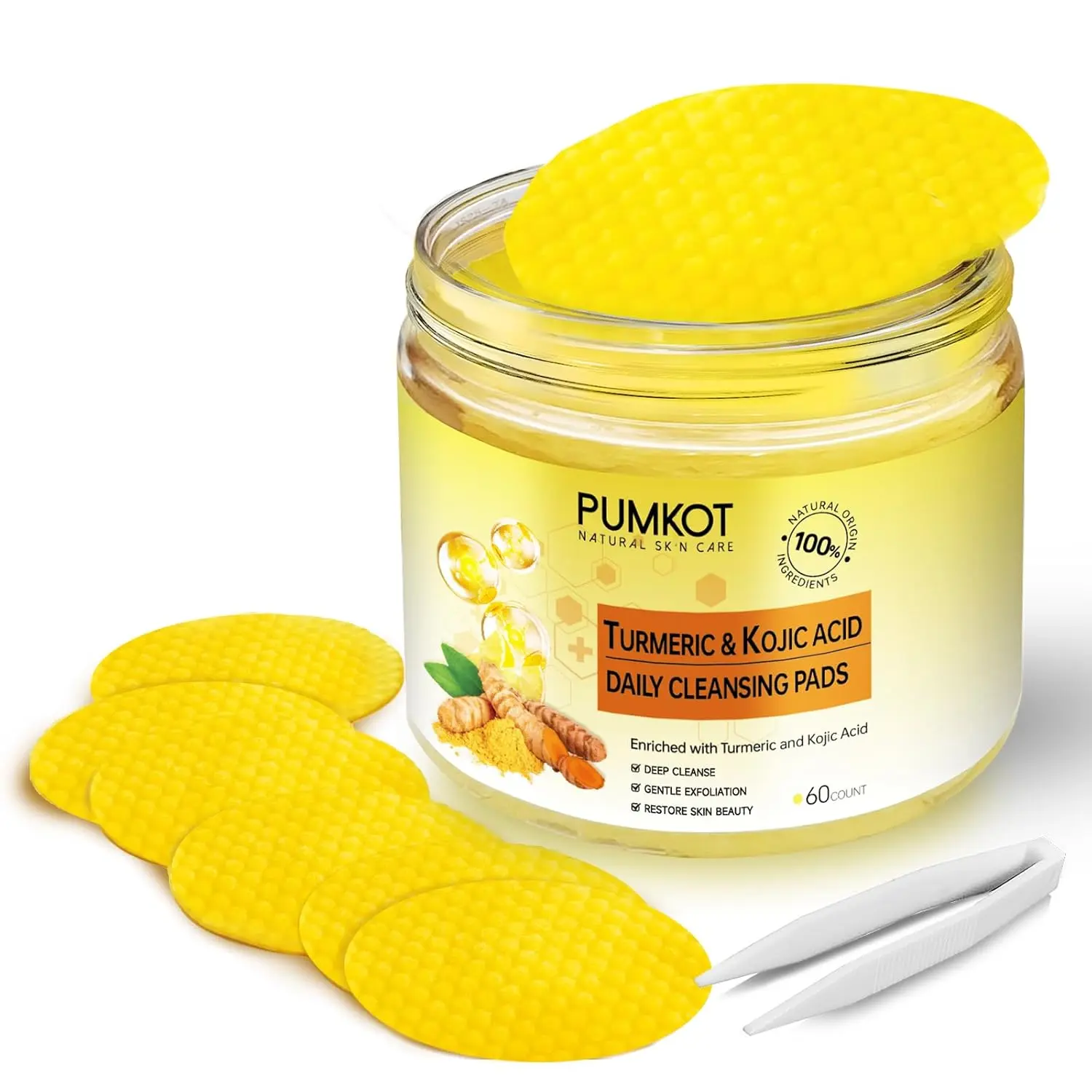 Cleansing Pads, Turmeric Face Scrub Pads  60PCS