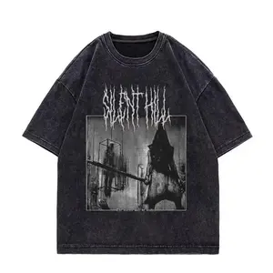 valentine shirts Silent Hill 3 Game Graphic T Shirts 2High Street Fashion Trend Vintage Washed T-shirts Men Women Casual Cotton T-shirt Streetwear