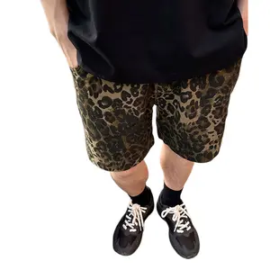 Men’s summer leopard print denim shorts, street-style design, regular fit with comfortable fabric, suitable for everyday wear and going out shopping #SummerVibes