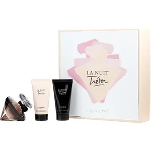 Tresor La Nuit Set-Eau De Parfum Spray 1.7 Oz & Body Lotion 1.6 Oz & Shower Gel 1.6 Oz For Women