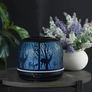 500ml metal essential oil diffuser, ultrasonic silent aromatherapy machine, large capacity/with timing/automatic humidifier, suitable for bedrooms, living rooms, offices