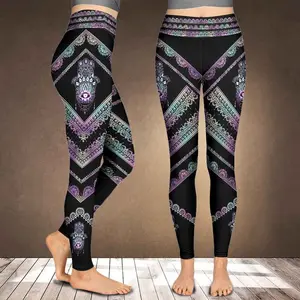 Namaste Hamsa Amulet All Over Print 3D Legging