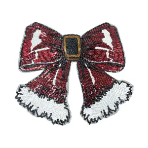 Large Sequin Bow DIY Decoration Kit, Perfect for Christmas Crafts, Jacket Dresses Sewing Projects, Handmade Iron-On Embellishments