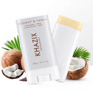 KHAZIX Coconut & Vanilla Whole Body Deodorant Stick, Aluminum‑Free & Paraben‑Free Natural Solid Deodorant, Long‑Lasting Gentle Underarm & Body Odor Care