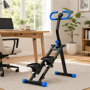 Home Multifunctional Stair Climbing Machine - Compact Stepper with Adjustable Armrest Height, Real-Time Digital Monitor, Cordless Design, Foldable Portability, 300LBS Capacity for Leg, Glute & Core Workouts