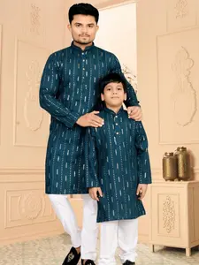 Indian/Pakistani Eid Special Ready To Wear father and son combo TRENDING SOFT COTTON FOIL PRINTED