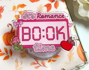 It's Book Time Phone Grip, Reading Time Phone Accessory, Romantasy and Mystery Book Griptok, Cute Pink Blue Book Magnetic Phone Holder, Gift for Bookworms