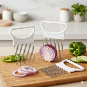 Efficient Onion Tomato Cutter - Quick & Safe Multi-Food Chopper for Kitchen, Easy Vegetable Fruit Slicer, Time-Saving Meal Prep Tool for Daily Cooking. Versatile, Durable, Essential Home Cooking Helper.