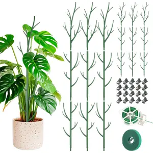 18 Pack Monstera  Support  Support Stakes for Indoor  Stackable Monstera Climbing Sticks with Orchid Clips Twist Ties for Potted Tomato Pothos Philodendron