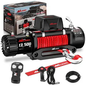 Nilight 13500 lb Heavy Duty ATV/UTV Electric Winch Kit - IP68 Rated, Waterproof Seal, Synthetic Rope, Included Remote Controls
