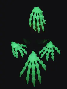 Glowing Flexible Skeleton Hand Keychain 3D Printed