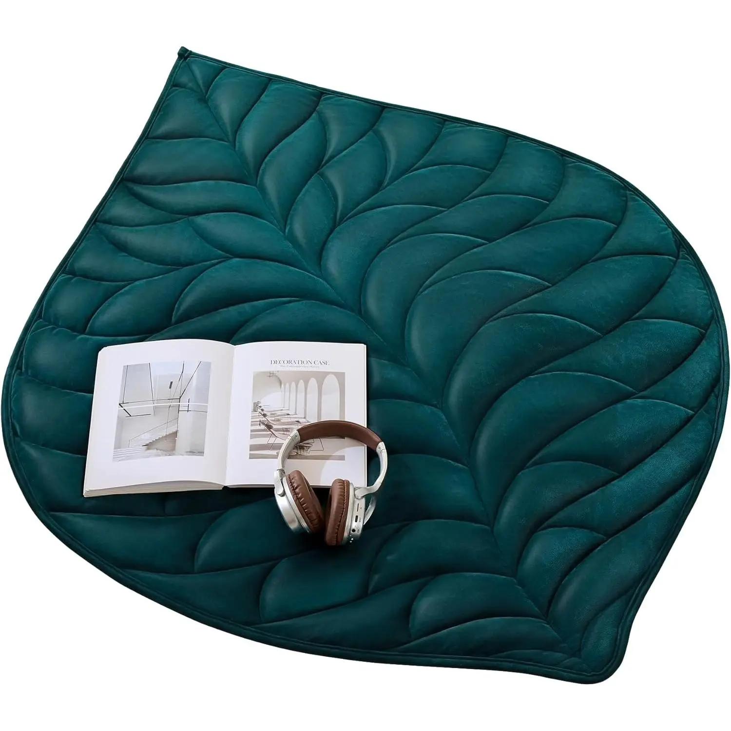 Weight  Blanket 5 pounds 23 "x29", Luxury Soft Small Weight  pad, Portable Travel Leaf Weight Blanket, Suitable for  Seasons, Machine Washable Dark Green