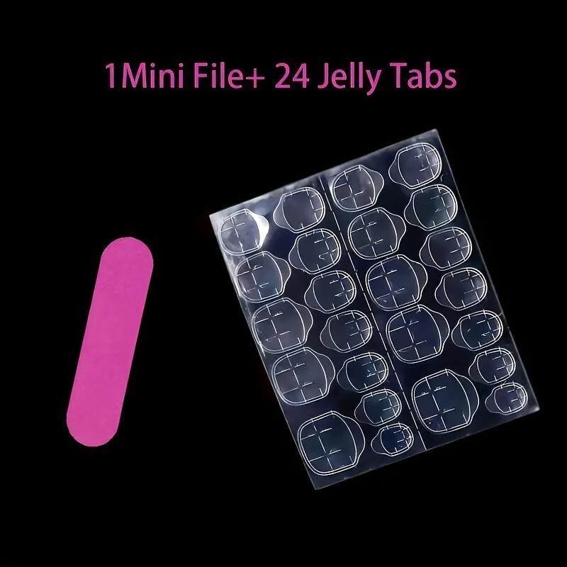 24PCS Valentine’s Day Press On Nails – Red Heart Smudge Design, Medium Long Square Fake Nails, Glossy Solid Color Manicure for Holiday Parties, Date Night & Everyday Wear