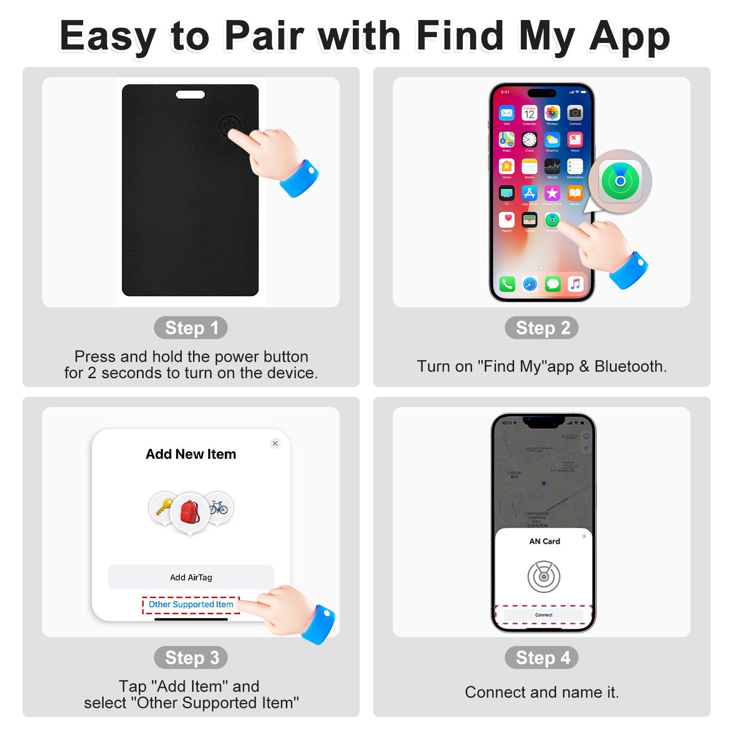 Ultra Slim Tracker Card Tag(iOS Only),Wireless Charging,Smart GPS Tracker Compatible with Apple Find My Wallets Finder Tracking Cards Tags, Keep Track Item Locator of Luggage, Passport, Purse, Backpack,No fee and app Ultra Slim Tracker Card Tag(iOS Only),Wireless Charging,Smart GPS Tracker Compatible with Apple Find My Wallets Finder Tracking Cards Tags, Keep Track Item Locator of Luggage, Passport, Purse, Backpack,No fee and app
