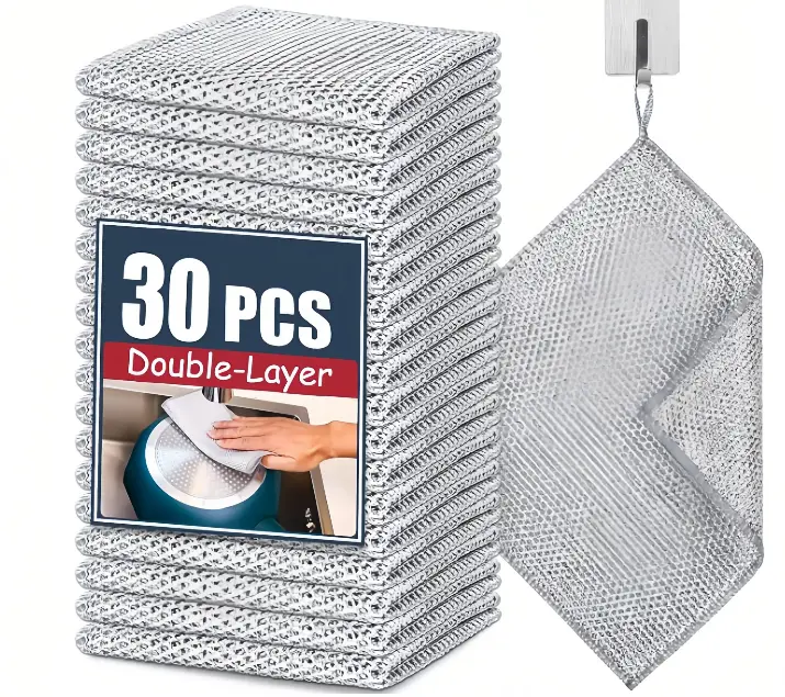 The soft steel wool cloth has a strong cleaning effect and is suitable for home use.