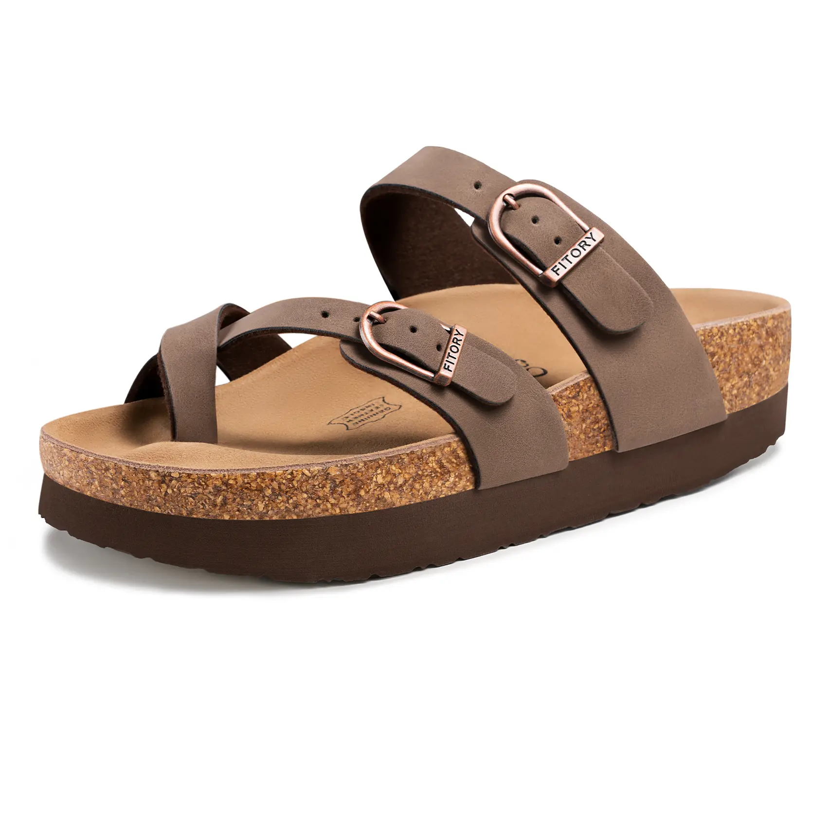 FITORY Balance II Blocky Platform Women's Sandals - Women's Open Toe Walking Shoes with Adjustable Buckle Straps, Breathable Lightweight Ethylene Vinyl Acetate Footwear for Chic Street, Casual Wear