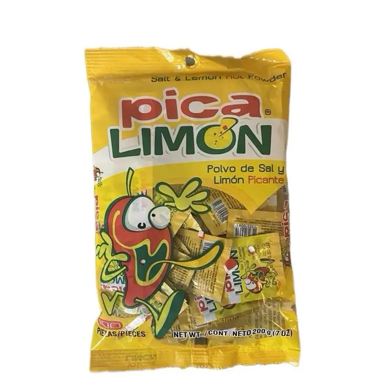 Pica Lemon 7 Powder Candy Bonbon, 100-Packet Fruity Sweet Snack