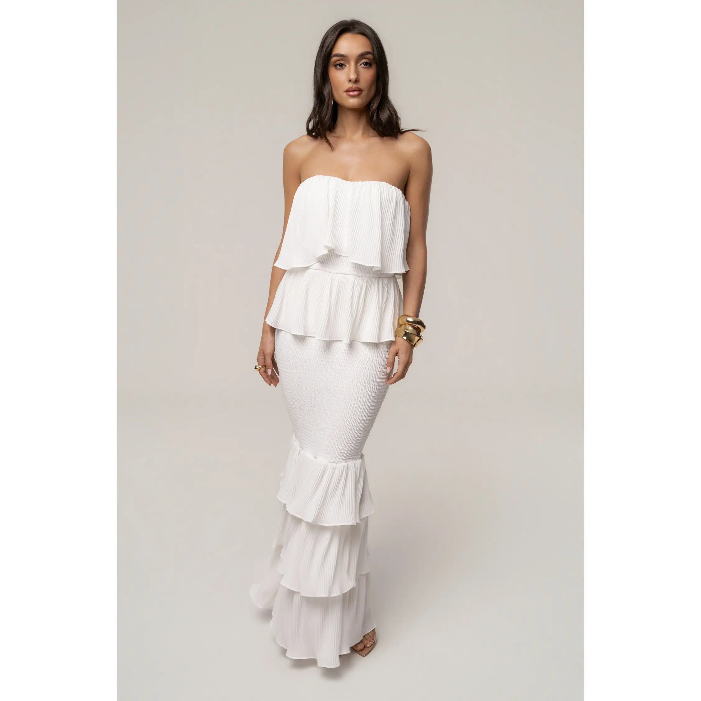 Ivory Casa Blanca Ruffle Dress