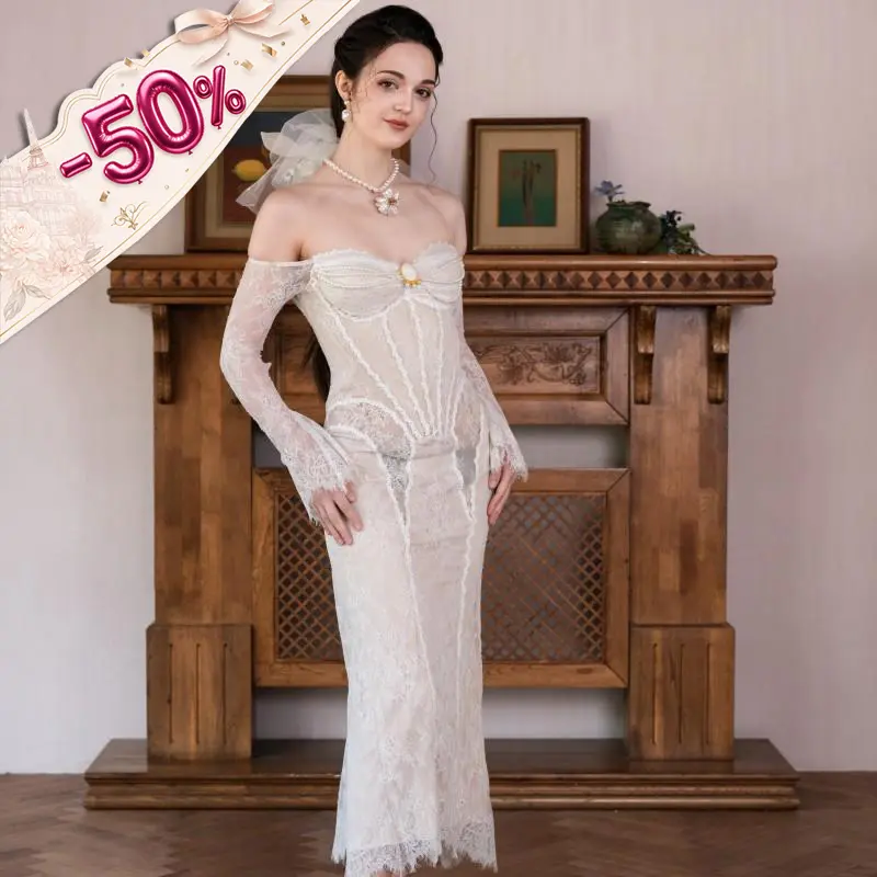 Feathers of Lumen Corset Dress-LuminaVenus Dresses Wedding French Floral Dress  LaceUp Design Casual Prom Dress Outfits Holiday Essentials Graduation Season Strapless Corset Party Dress Aesthetic Flared Elegant Formal Fabric
